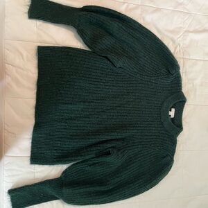 Green Sweater with Puff Sleeves 1X